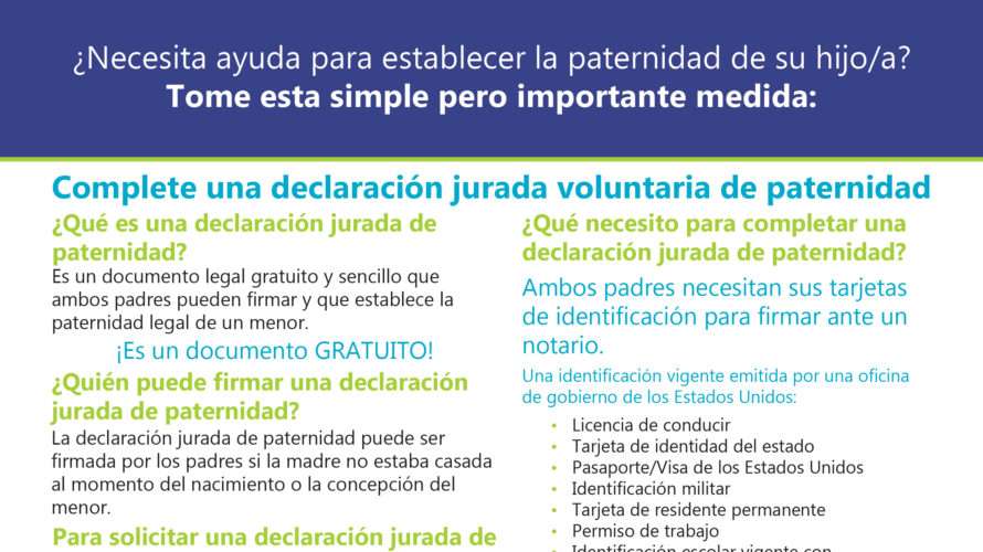 Article: Voluntary Paternity Affidavit program actively increasing accessibility for Spanish speakers